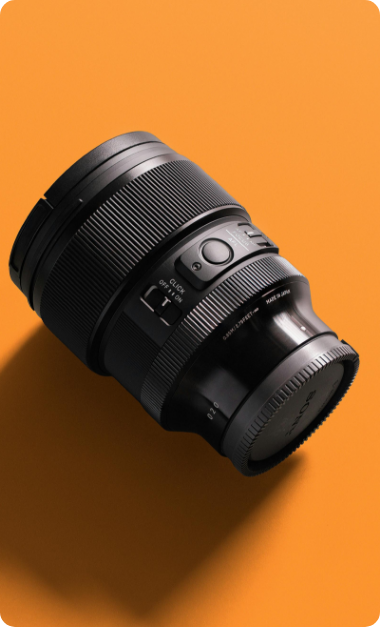 Camera lens close-up